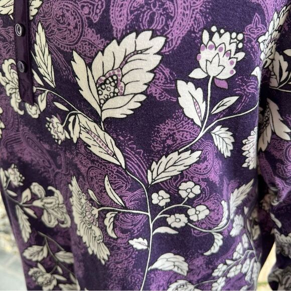 Plus Size White Stag T-shirt Purple Floral Long-Sleeve size 1X - Picture 4 of 8